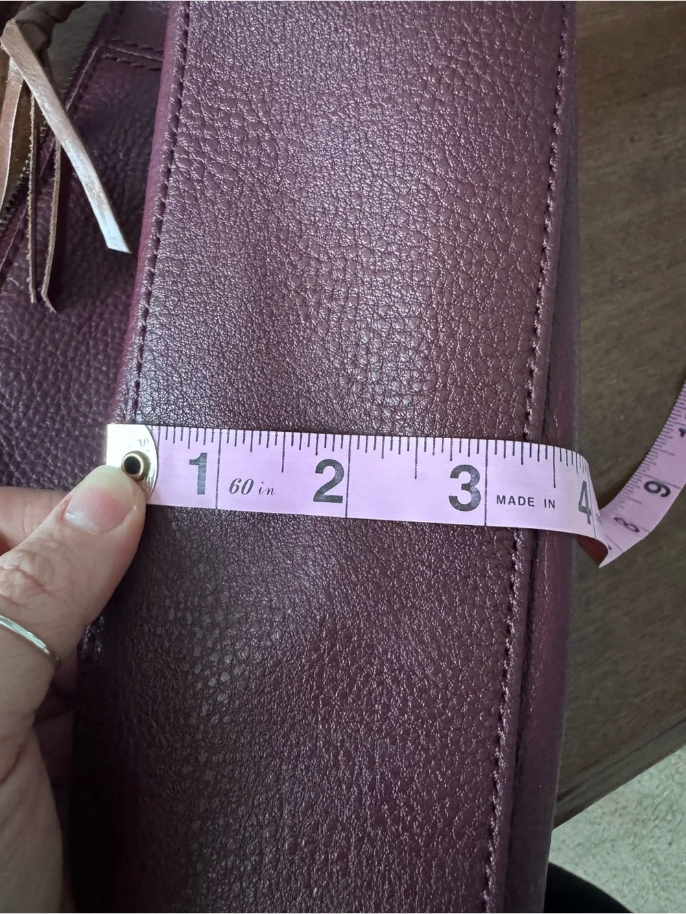 Leather Crossbody Bag in Deep Plum